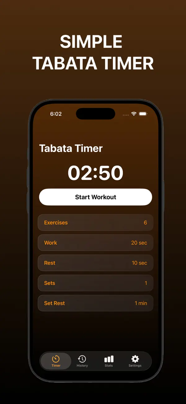 Tabata Timer app preview